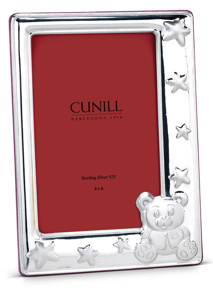 Cunill 'Stars' 4x6 Sterling Silver Picture Frame (Pink Back)