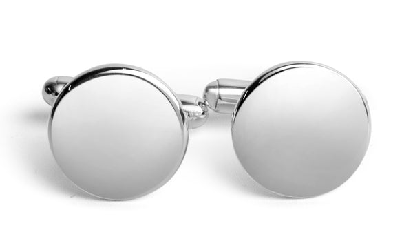 Classic Round Sterling Silver Cufflinks By Krysaliis