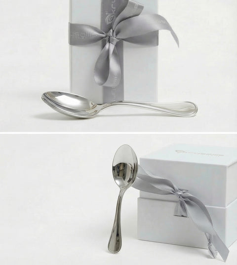 Classic Sterling Silver Baby Feeding Spoon by Krysaliis