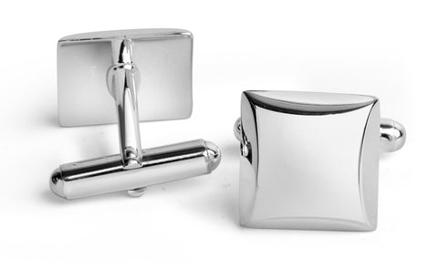 Krysaliis Sterling Engravable Beveled Edge Cufflink