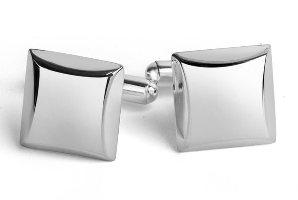 Krysaliis Sterling Engravable Beveled Edge Cufflink