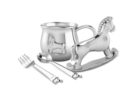 Krysaliis Silver Plated Baby Gift Set - Horse