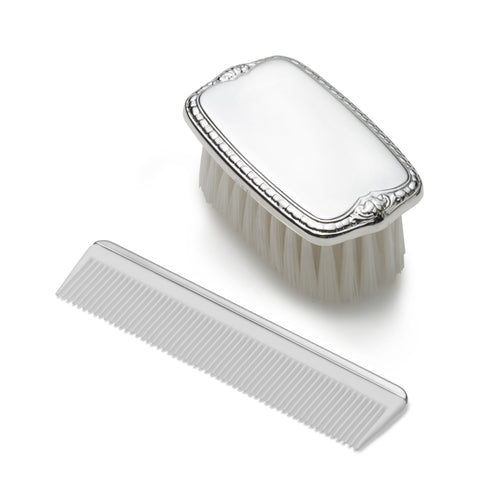 Empire Plain Pewter Boys Brush & Comb Set