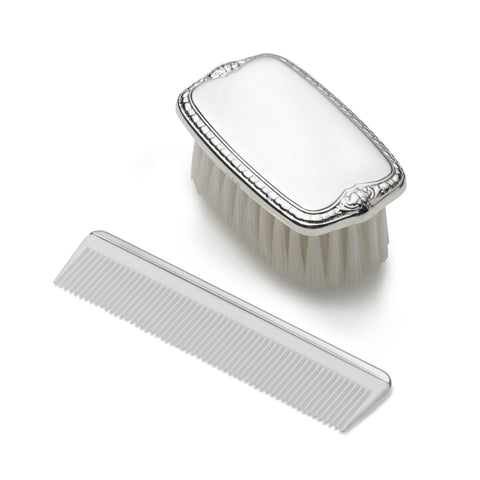 Empire Plain Pewter Boys Brush & Comb Set