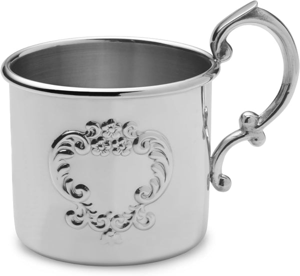 Empire Embossed Design Pewter Baby Cup