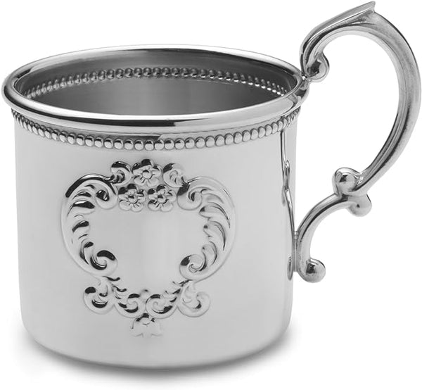 Empire Beaded Embossed Pewter Baby Cup