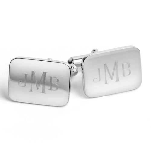 Krysaliis Sterling Silver Soft Rectangular Cufflinks