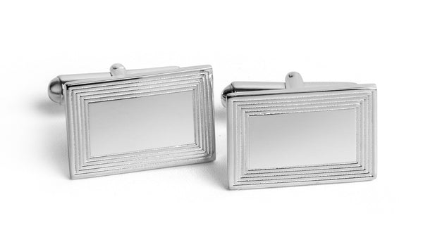 Krysaliis Sterling Silver Edgy Rectangular Cufflinks