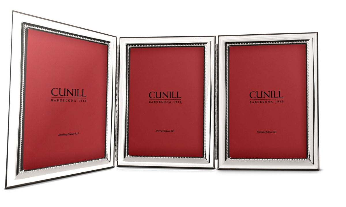 Shop Cunill Tiffany Plain Hinged Triple Sterling Silver Picture Frames ...