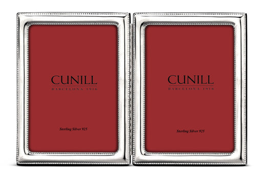 Cunill 'Beaded' Double Folding Sterling Silver Frame in 5" x 7"