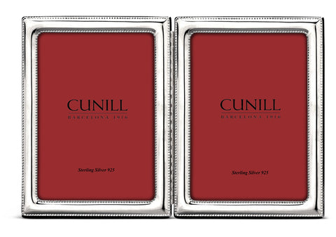 Cunill 'Beaded' Double 5" x 7" Folding Sterling Silver Frame