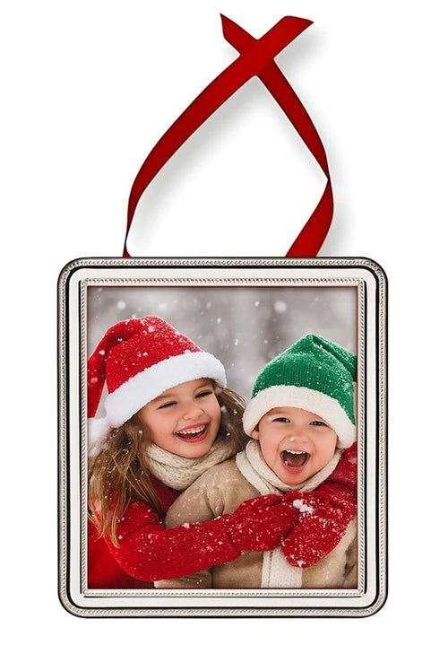 Addison Bead Square Sterling Silver 2.5" x 2.5" Ornament Frame