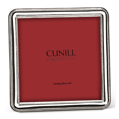 Cunill ''Addison Bead' 3.5x3.5 Non-Tarnish Sterling Silver Picture Frame