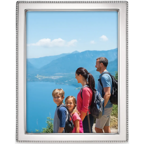 Cunill Contemporary Bead' 8x10 Non-Tarnish Sterling Silver Picture Frame