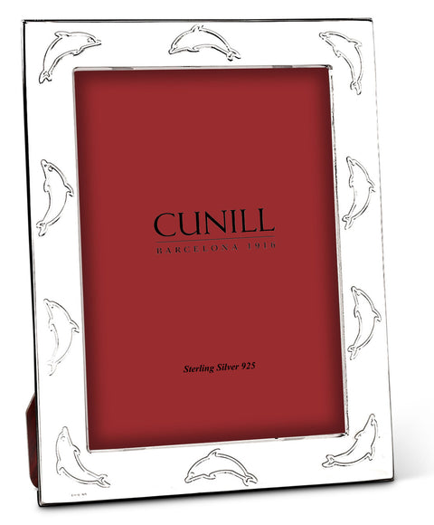 Cunill 'Dolphins' 5x7 Sterling Silver Picture Frame