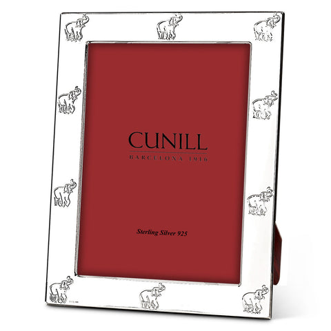 Cunill 'Elephants' 4x6 Sterling Silver Picture Frame
