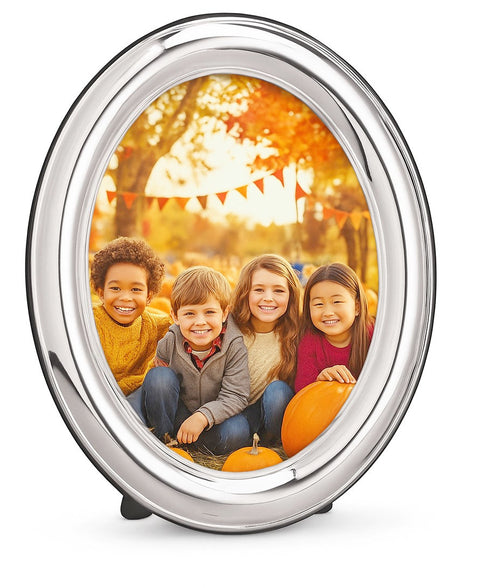 Cunill Oval Plain 5x7 Sterling Silver Picture Frame