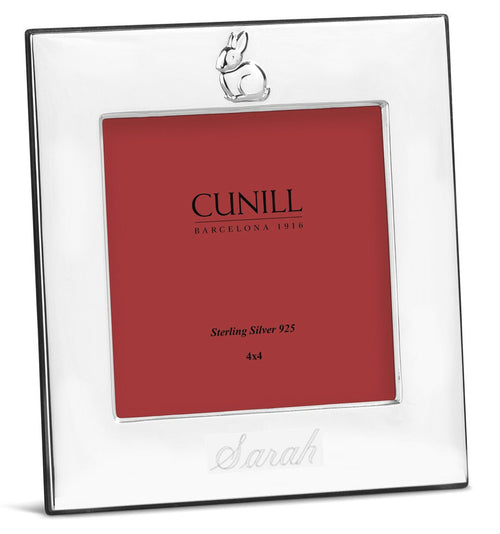 Cunill 'Bunny' Sterling Silver Picture Frame (Pink Back) in 4" x 4"