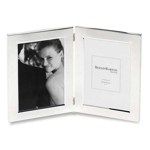 Reed and Barton Classic Silverplate 5" x 7" Double Photo Frame