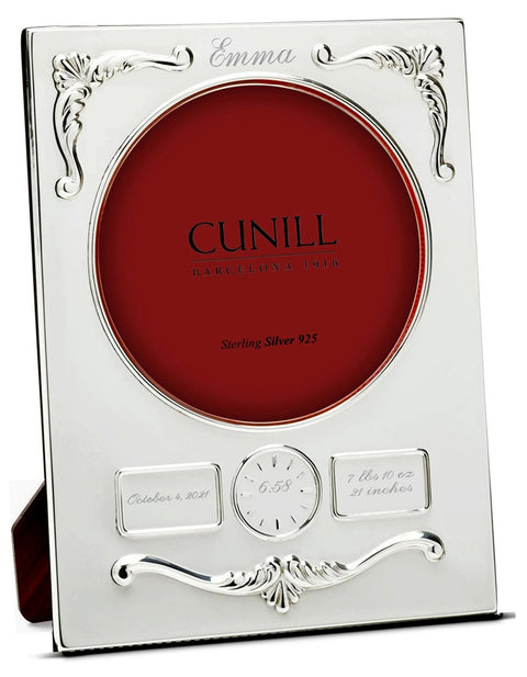Cunill Classic Birth Record 3.5" Sterling Silver Picture Frame