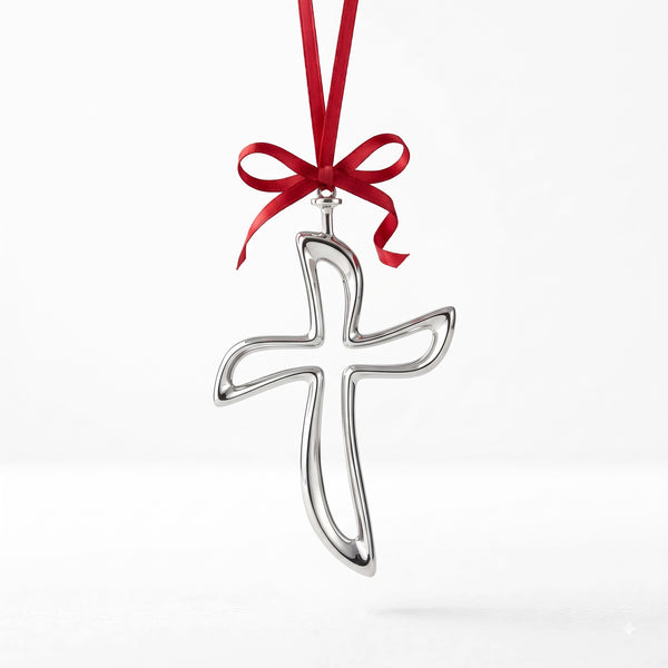 Sterling Silver Cross Christmas Ornament