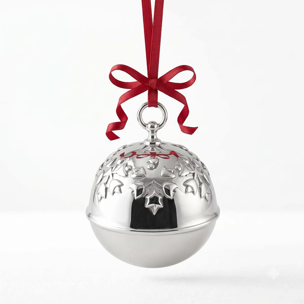 Krysaliis Silver-plate Holly Bell Ornament