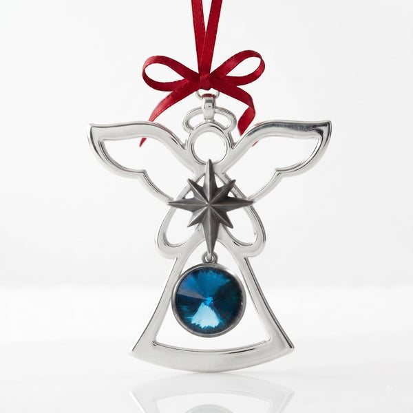 Angel Birthstone Necklace Ornament December / Tanzanite
