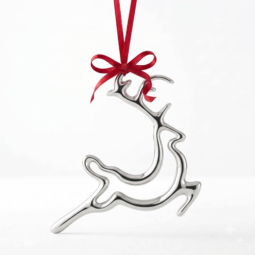 Krysaliis Silver-plate Reindeer Christmas Ornament