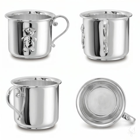 Krysaliis Sterling Silver Baby Cup with handle - Bubu Bear