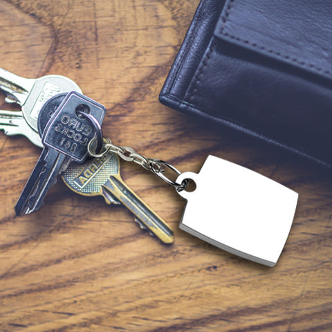 Rectangle Sterling Silver Keychain by Krysaliis