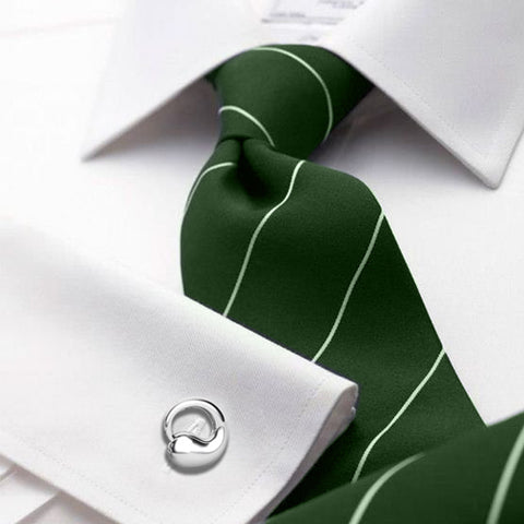 Circular Terrance Sterling Silver Cufflinks by Krysaliis