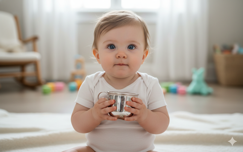 Krysaliis Beaded Silver Plate Baby Cup