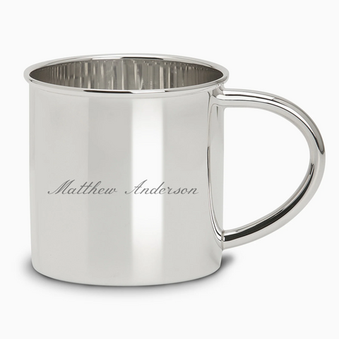 Krysaliis Classic Silver Baby Cup — Sterling Silver Layer, Personalized Engraved Baby Keepsake Gift