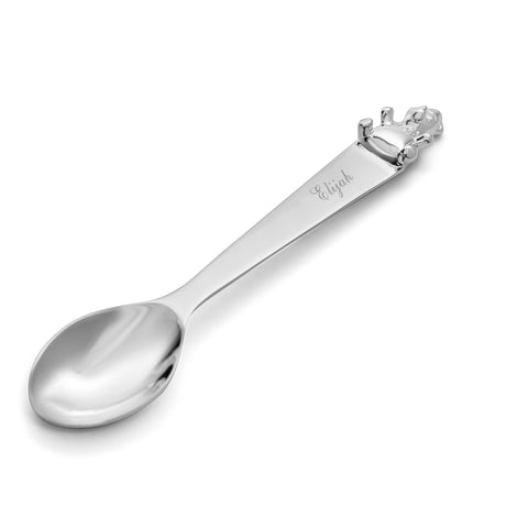 Teddy Sterling Silver Baby Feeding Spoon by Krysaliis