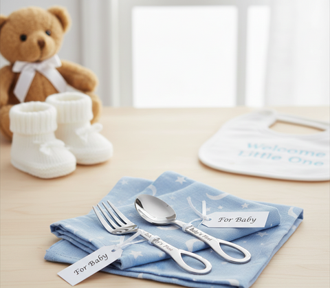 Sophie Baby Sterling Silver Spoon & Fork Set by Krysaliis