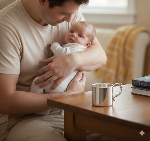 Krysaliis Sterling Silver Baby Cup- Classic Victorian Handle