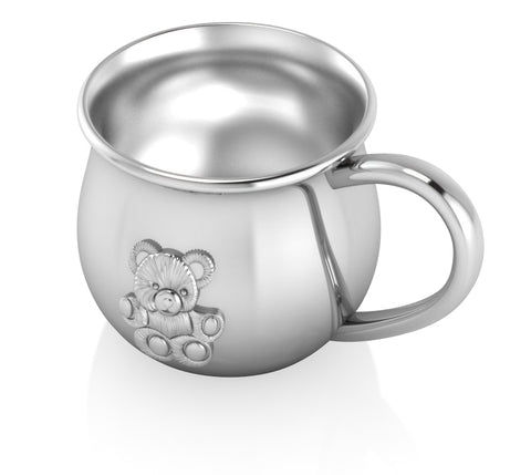 Krysaliis Sterling Silver Baby Cup - Teddy Embossed