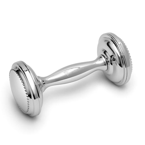 Krysaliis Silver Plated Baby Rattle - Beaded