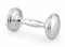 Classic Silver Plate Dumbbell Baby Rattle – Premium Newborn Gift