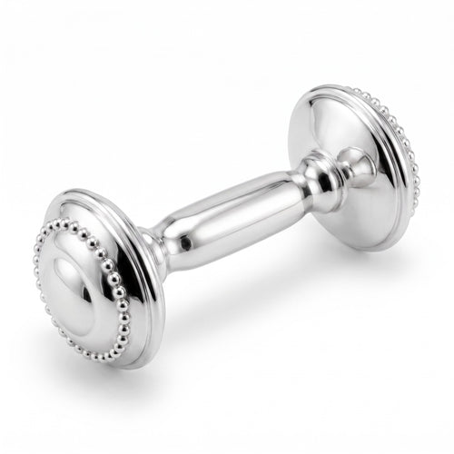 Krysaliis Sterling Silver Pearl Dumbbell Rattle
