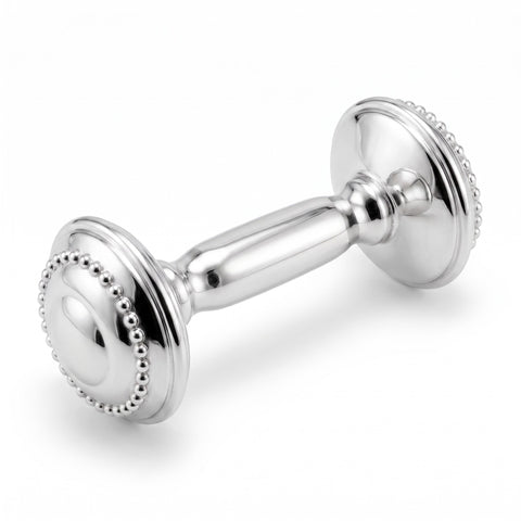 Krysaliis Sterling Silver Pearl Dumbbell Rattle