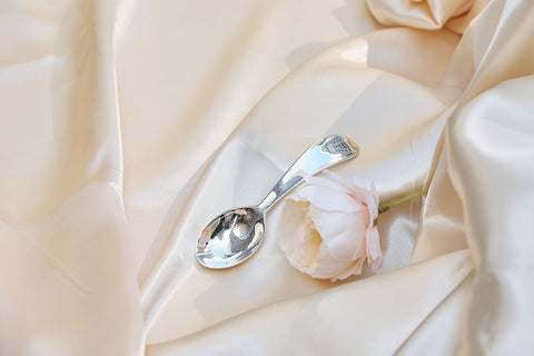 Beaded Baby Sterling Silver Feeding Spoon by Krysaliis