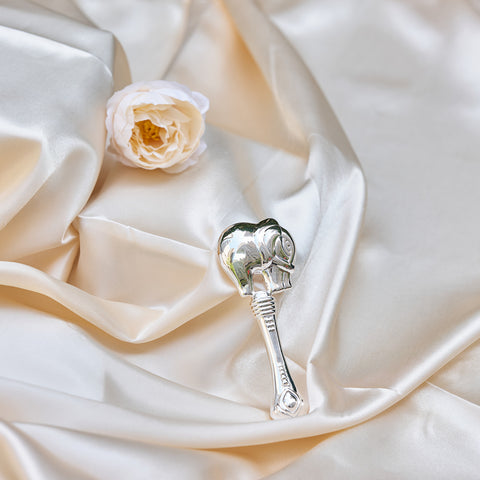 Krysaliis Sterling Silver Baby Rattle - Elephant