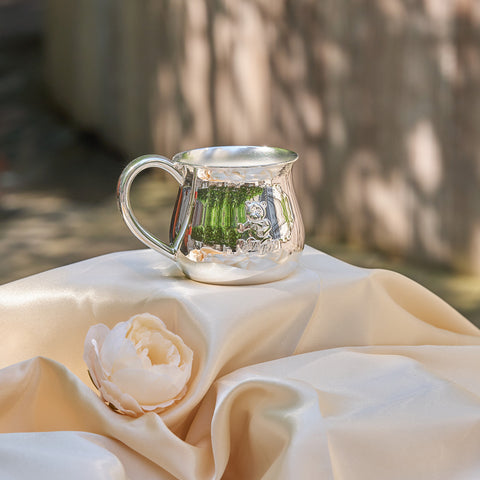 Krysaliis Sterling Silver Baby Cup - Teddy Embossed