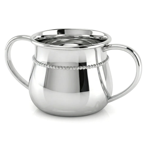 Krysaliis Beaded 2 Handle Baby Cup in High Micron Sterling Silver Layer