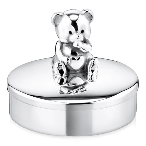 Krysaliis Sterling Silver Bear Keepsake Box