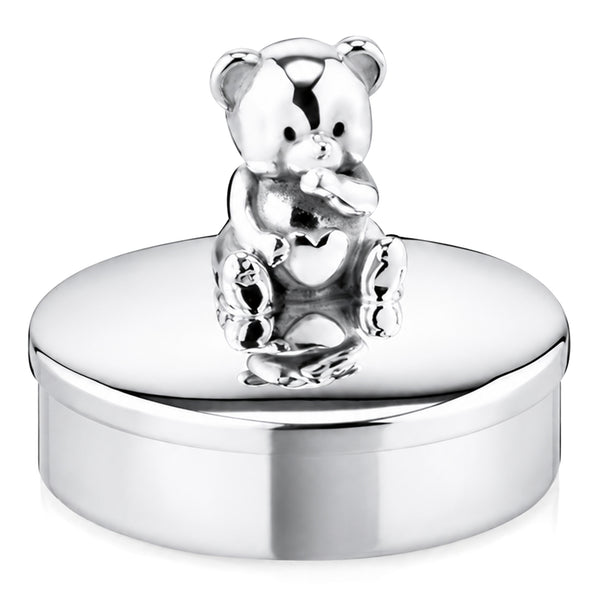 Krysaliis Sterling Silver Bear Keepsake Box
