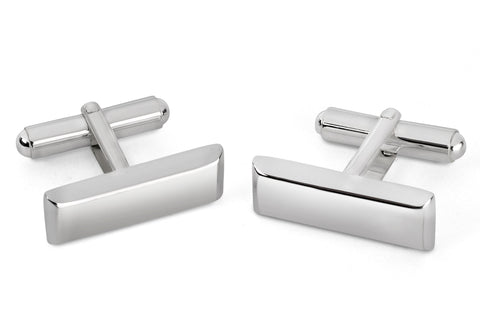 Rectangle Edged Sterling Silver Cufflinks by Krysaliis