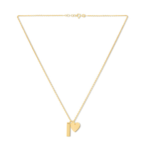 Mysha Personalized Bar and Heart Pendant