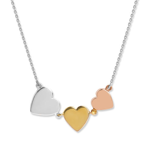 Mysha Personalized Triple Mixed Metal Serenade Heart Pendant